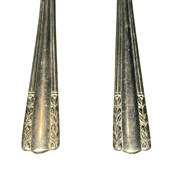 Vintage Alvin Chapel Bells Butter Spreaders Set 2 Sterling Silver Flatware HS108 - Picture 4 of 5